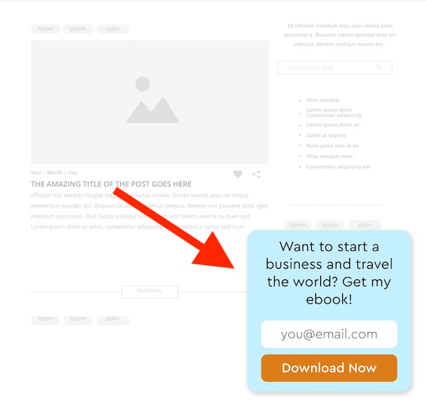 RightMessage: Opt-in form 